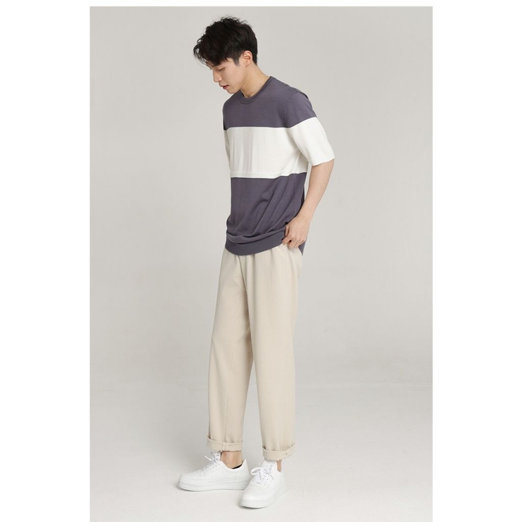 Quần Baggy Kaki unisex ANYOUNG Basic nam nữ cạp chun ống rộng phong cách Hàn Quốc ulzzang QD20