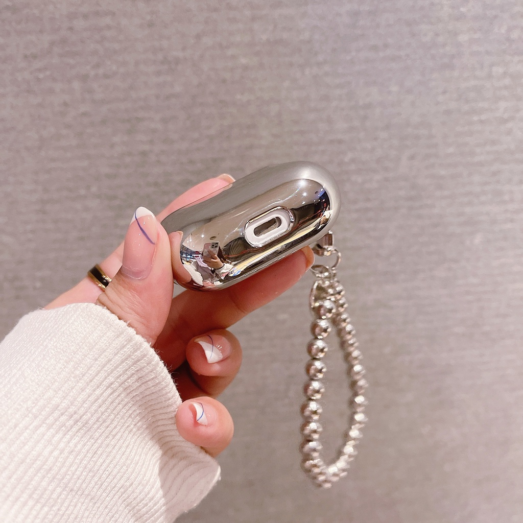 Vỏ Bảo Vệ Hộp Sạc Tai Nghe AirPods 1 2 pro 3 2021 gen3 Bằng PC Cứng Chống Rơi Mạ Điện Màu Bạc Đơn Giản