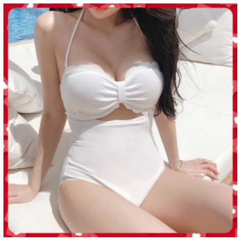 Đồ Bơi Bikini Một Mảnh Phối Bèo Cut Out Eo Phong Cách Hàn Quốc Cao Cấp