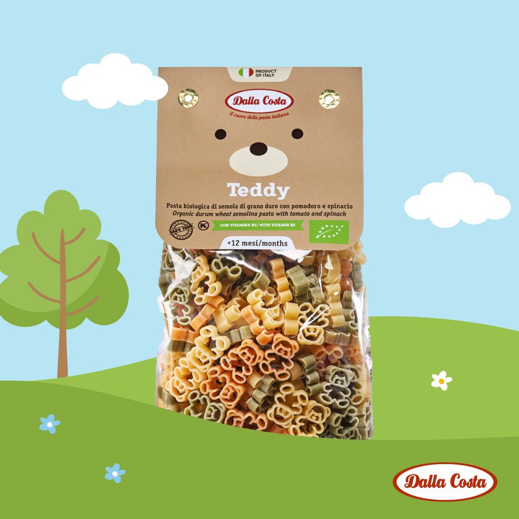 Nui rau củ hữu cơ cho bé Dalla Costa 200g Organic Baby Pasta