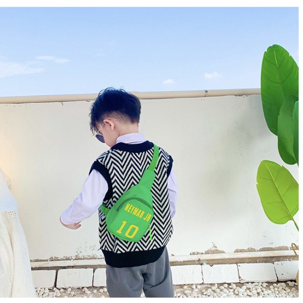 MVP2553 Túi bao tử thời trang túi đeo chéo in số bóng đá cho bé trai bé gái