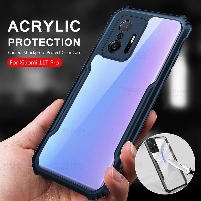 Ốp lưng acrylic trong suốt chống va đập xiaomi 12t 11t lite pro redmi 10c a1 10 mi 11 ultra lite poco x4 x3 gt pro 5g vỏ trong suốt