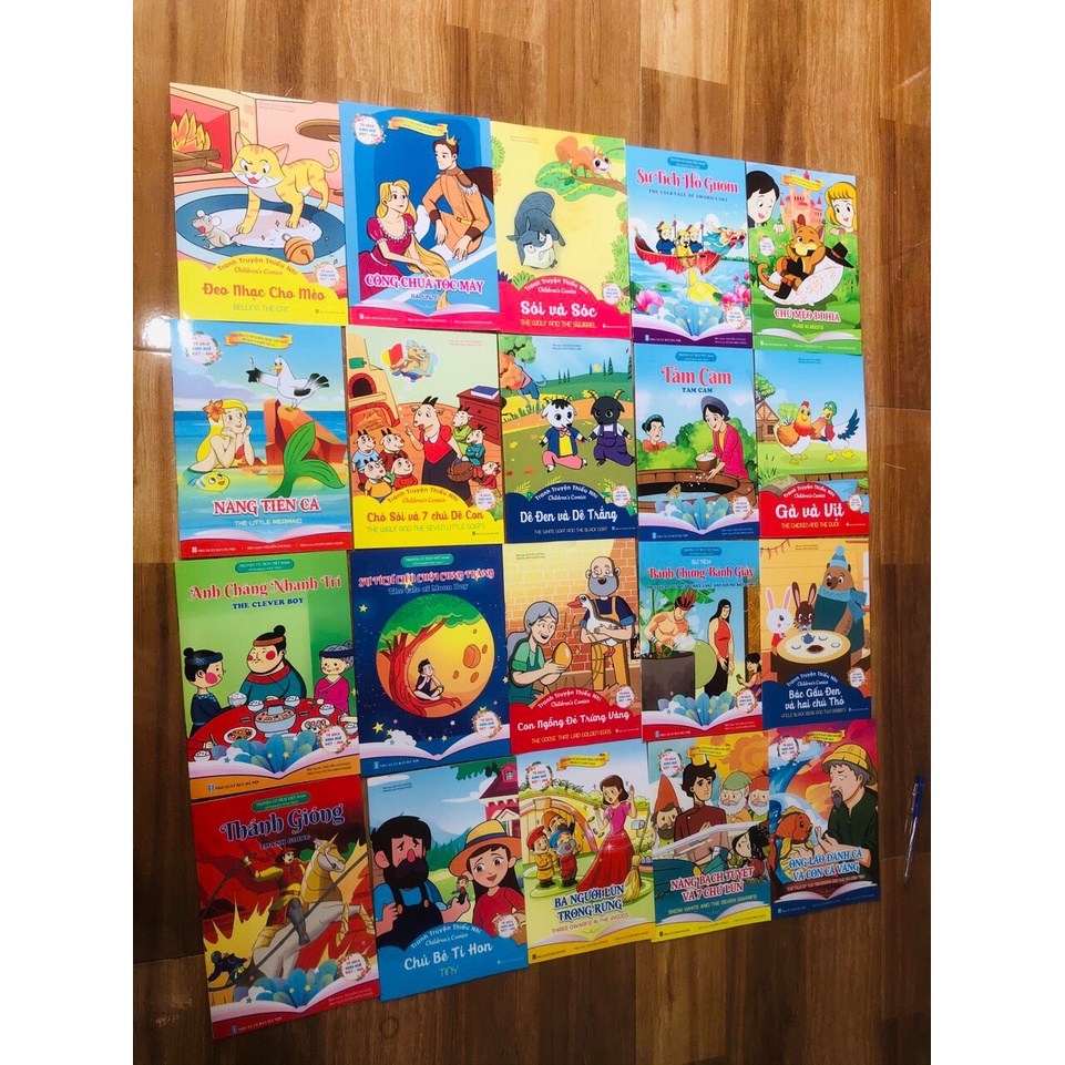Combo 20 Cuốn Truyện Tranh Cổ Tích Việt Nam SONG NGỮ Cho Bé