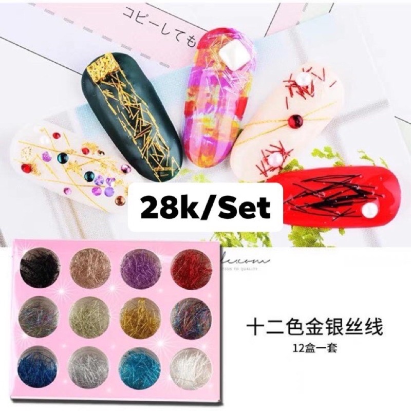 Set nhũ sợi kim tuyến 12 hũ