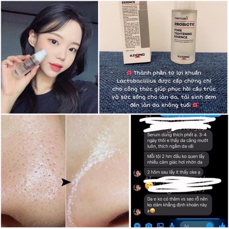 Tinh chất men vi sinh ildong se khít lỗ chân lông