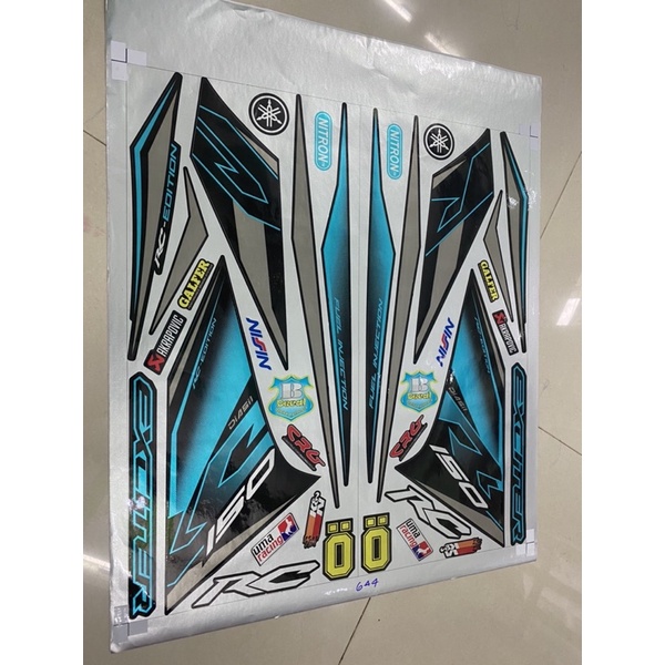 ( Quí khách vui lòng mang ra tiệm cho thợ dán ) exciter 150 Xanh đen Candy