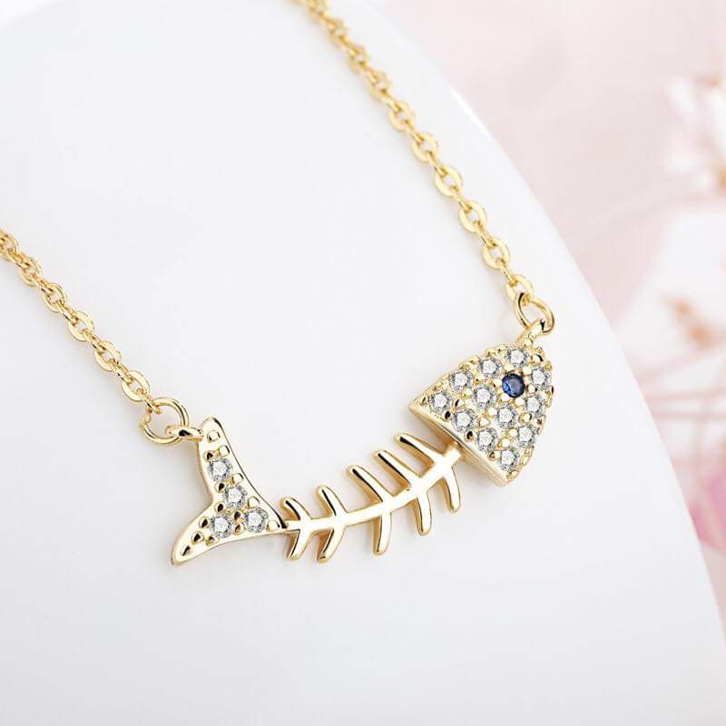 Dây chuyền bạc Dây xương cá cá tính cho nữ