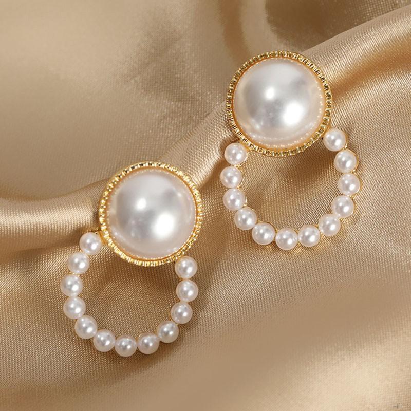 New Fashion Sweet Silver Needle Korea Simple And Versatile Pearl Elegant And Generous Earrings