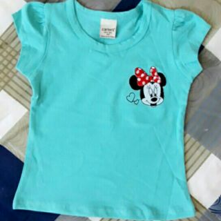 Áo bé gái thêu chuột Mickey dễ thương cho bé từ 7-14kg, chất thun 4c co gian tốt Áo bé gái thêu chuột Mickey dễ thương c