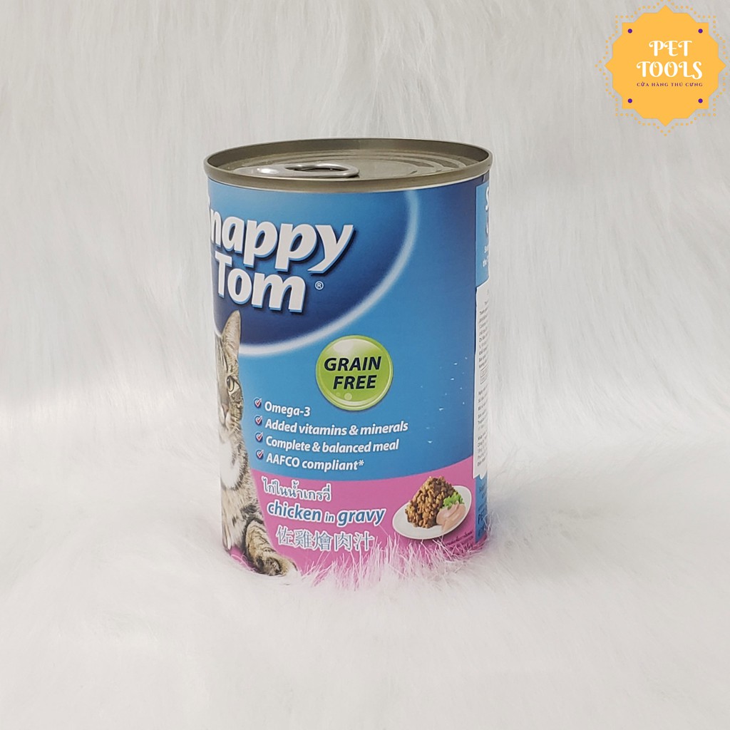 Pate Snappy Tom lon 400g thức ăn hỗn hợp làm từ thịt tươi dành cho mèo mọi lứa tuổi PET TOOLS
