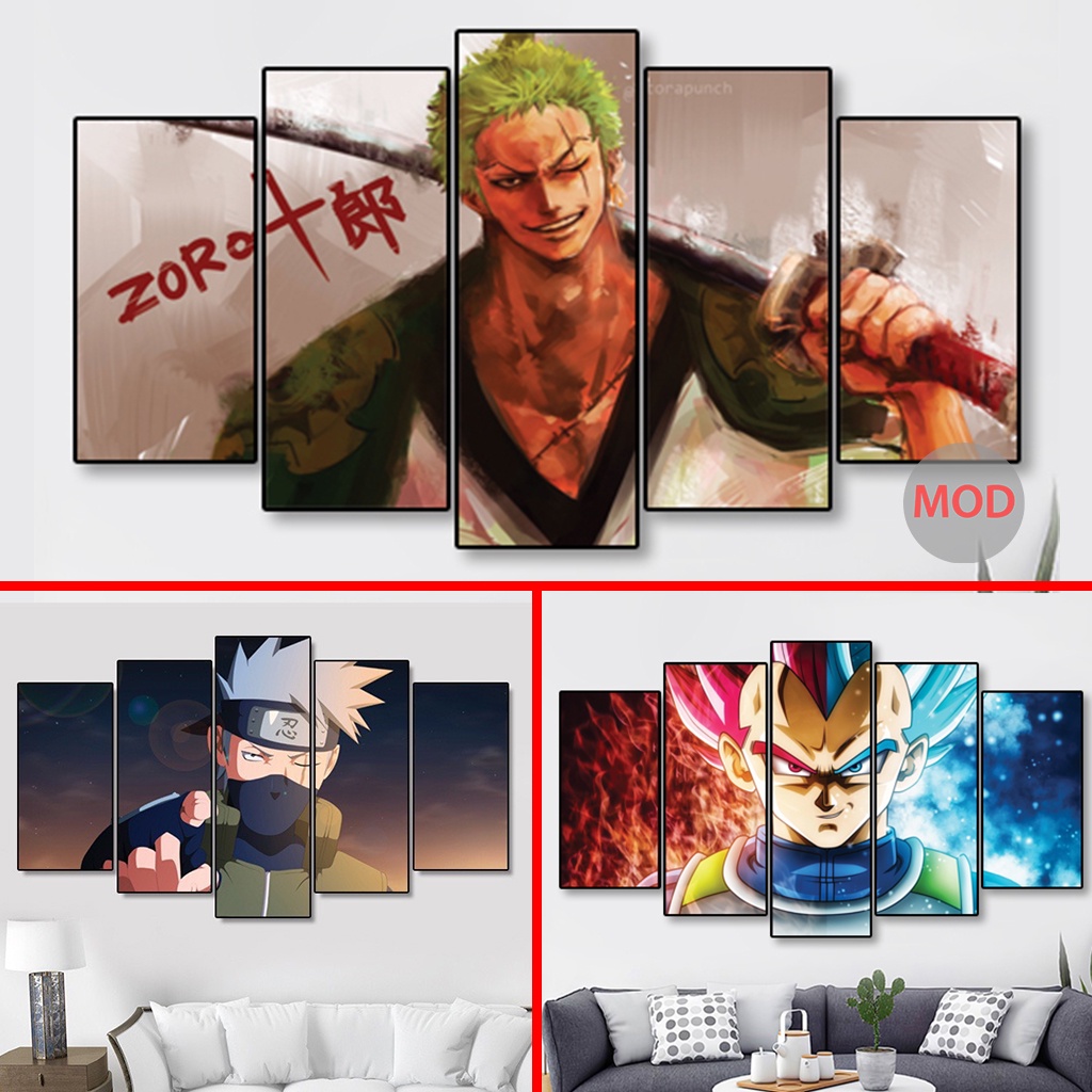 Tranh Treo Tường Anime, One Piece, Naruto, Songoku, Vegeta, Tranh decor phòng GAME, góc làm việc | MOD