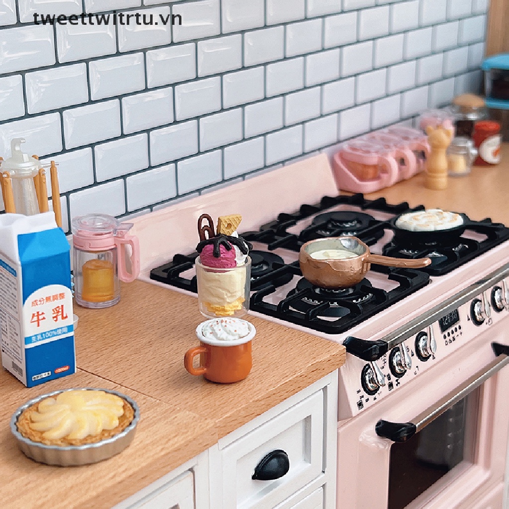 Giấy Dán Tường Giả Gạch Màu Trắng Trang Trí Nhà Búp Bê Tỉ Lệ 1: 12