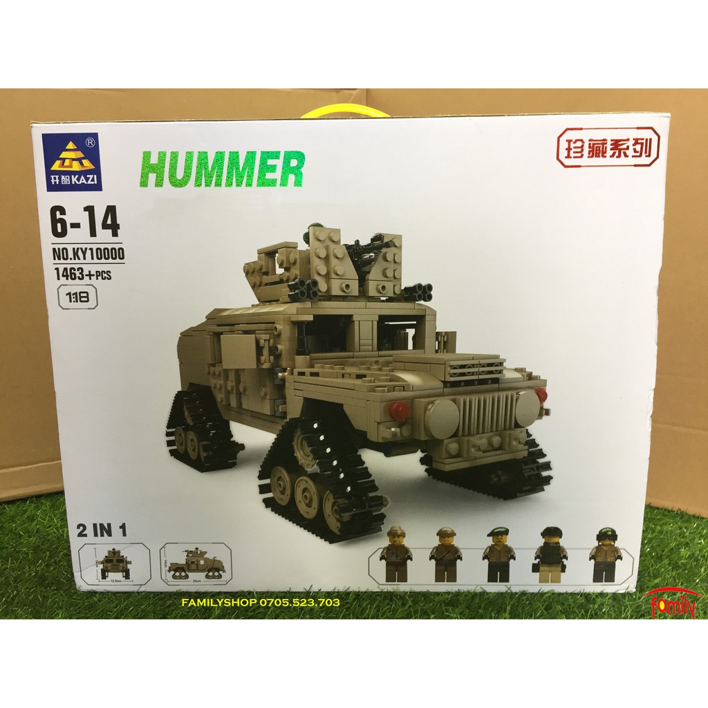 Mẫu Lắp ráp Xe Tăng Biến Hình Hummer Mã Kazi KY10000 Lego Military Army M1A2 Abrams Mbt đồ chơi xếp hình cho bé xingbao