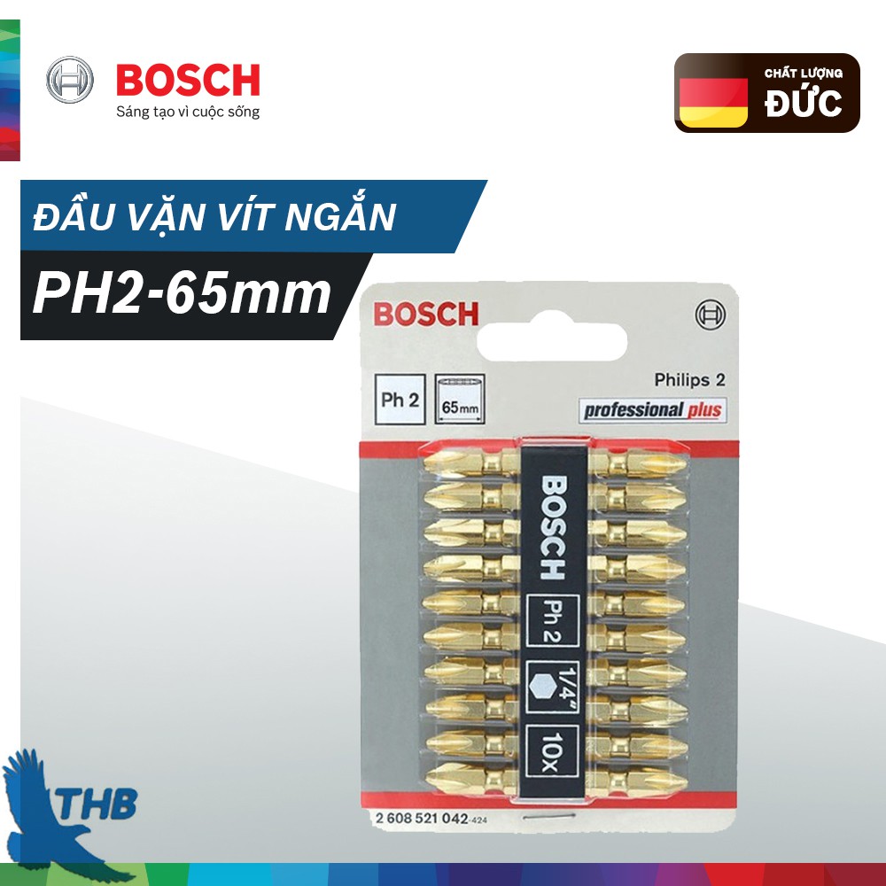 Đầu vặn vít ngắn Bosch PH2-65mm - 2608521042