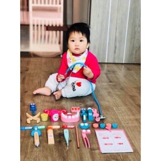 Bộ đồ chơi gỗ bác sĩ gỗ thịt cao cấp