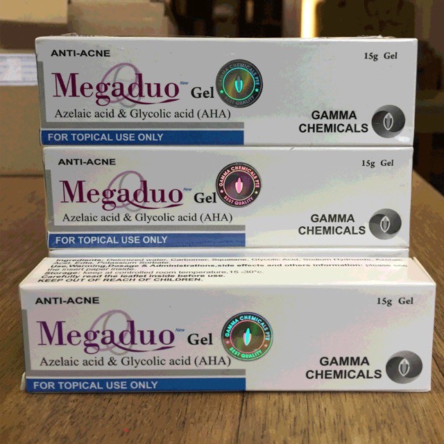 Megaduo Gel giảm mụn, giảm thâm, dưỡng da - Megaduo Azelaic acid & Glycolic acid (AHA) Gel 15g