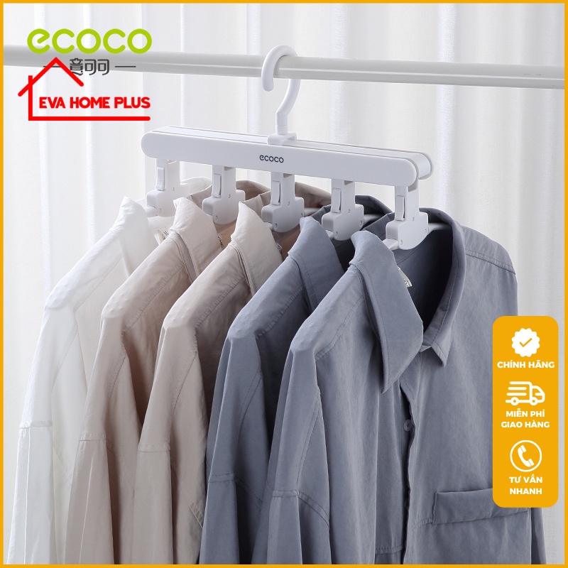 Móc treo quần áo đa năng ECOCO chính hãng, mắc treo quần áo gấp gọn tiết kiệm không gian tủ E1904
