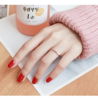 Nhẫn Nữ Màu Vàng Hồng Kiểu Mảnh Đơn Giản Titan Không Đen Không Ngứa Bilyshop TT 2261