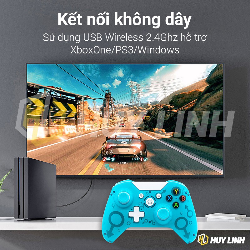 Tay cầm chơi game không dây Xbox One Wireless N1 có Rung – Hỗ trợ cho PC Android PS3