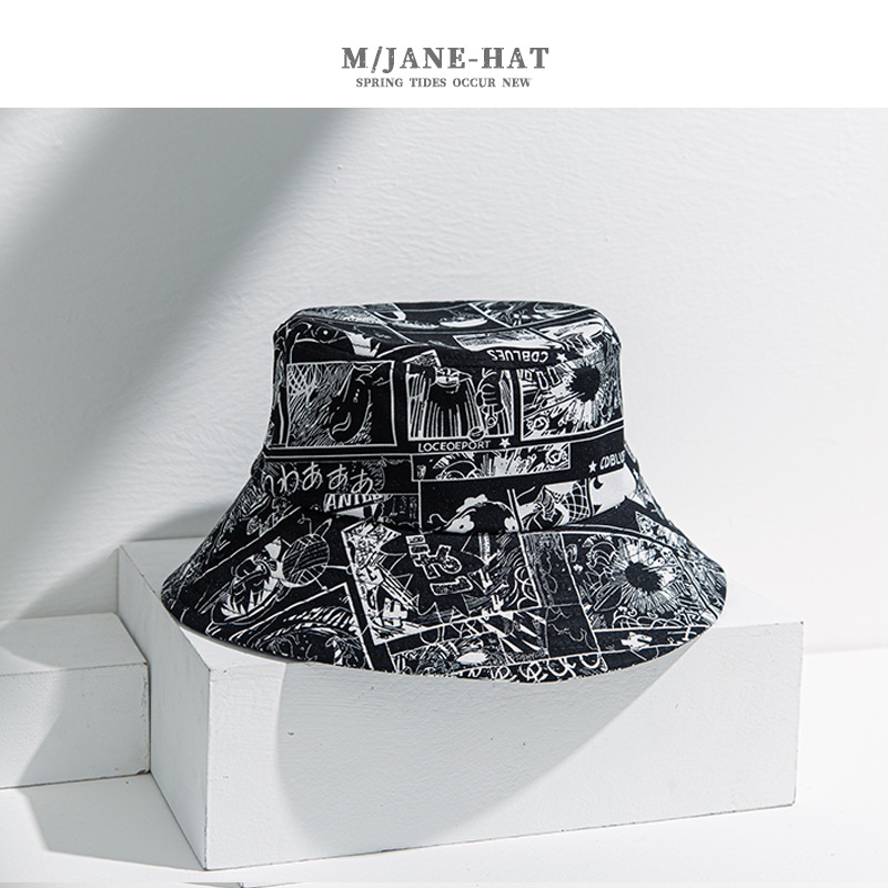 Mũ Vành Chống Nắng Phong Cách Hip Hop Thời Trang Hàn Quốc In Hình One Piece