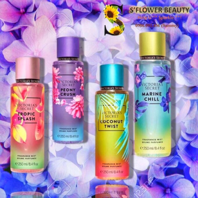 🌺 Xịt Thơm - Sữa Dưỡng Toàn Thân Victoria’s Secret Body Mist (250ml) - Marine Chill | Peony Crush | Tropic Splash