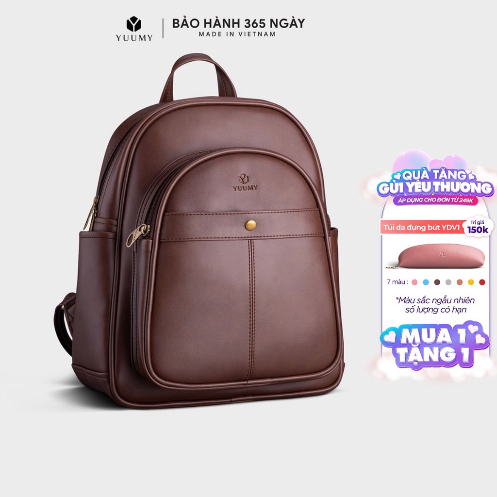 Balo nam-nữ thời trang YUUMY Mellow YBA26  chất liệu chống thấm nước. Đựng vừa khổ giấy A4 và laptop 13 inch