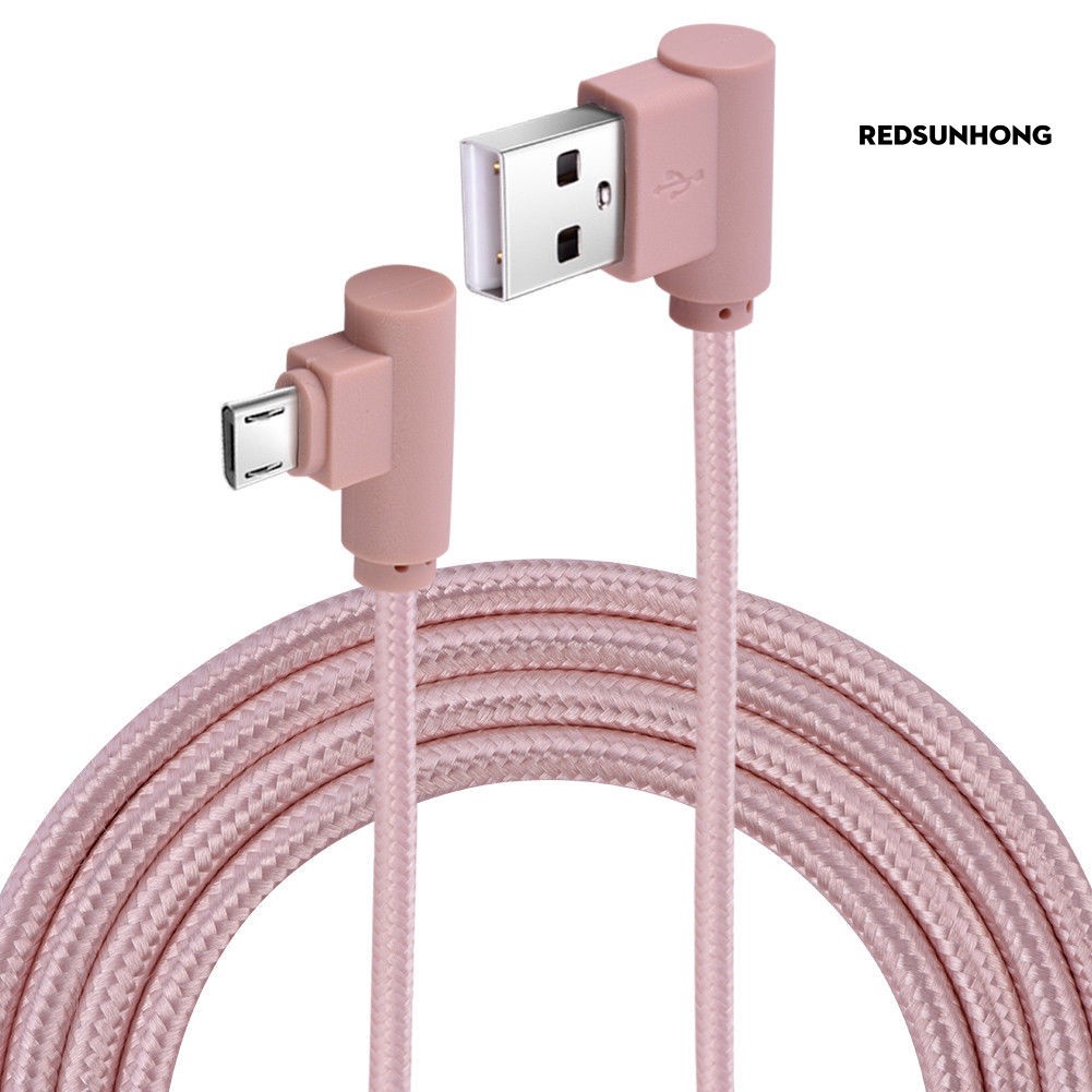 Cáp Sạc Micro Usb Bện Dây Góc 90 Độ Dài 1m