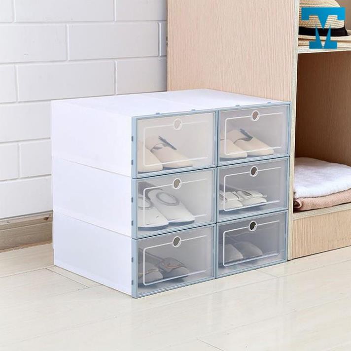 hộp giày nhựa cứng size lớn (33cmx24cmx14cm) tặng kèm gói hút ẩm