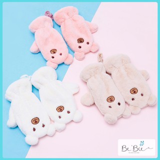 Bao tay mùa đông hình gấu, Găng tay mùa đông lót lông siêu ấm, siêu mịn BeBie - BP007
