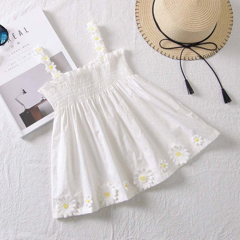 Đầm Công Chúa Không Tay Chất Liệu Cotton Thời Trang Mùa Hè Hàn Quốc Mới Cho Bé Gái