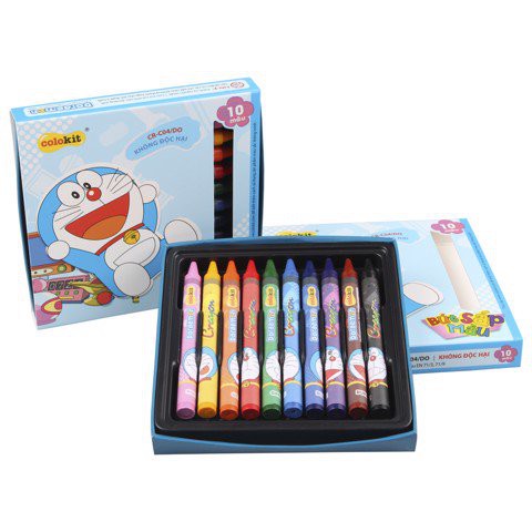 Bút Sáp màu Thiên Long Doraemon CR-C04/DO- 10 màu cam kết hàng công ty