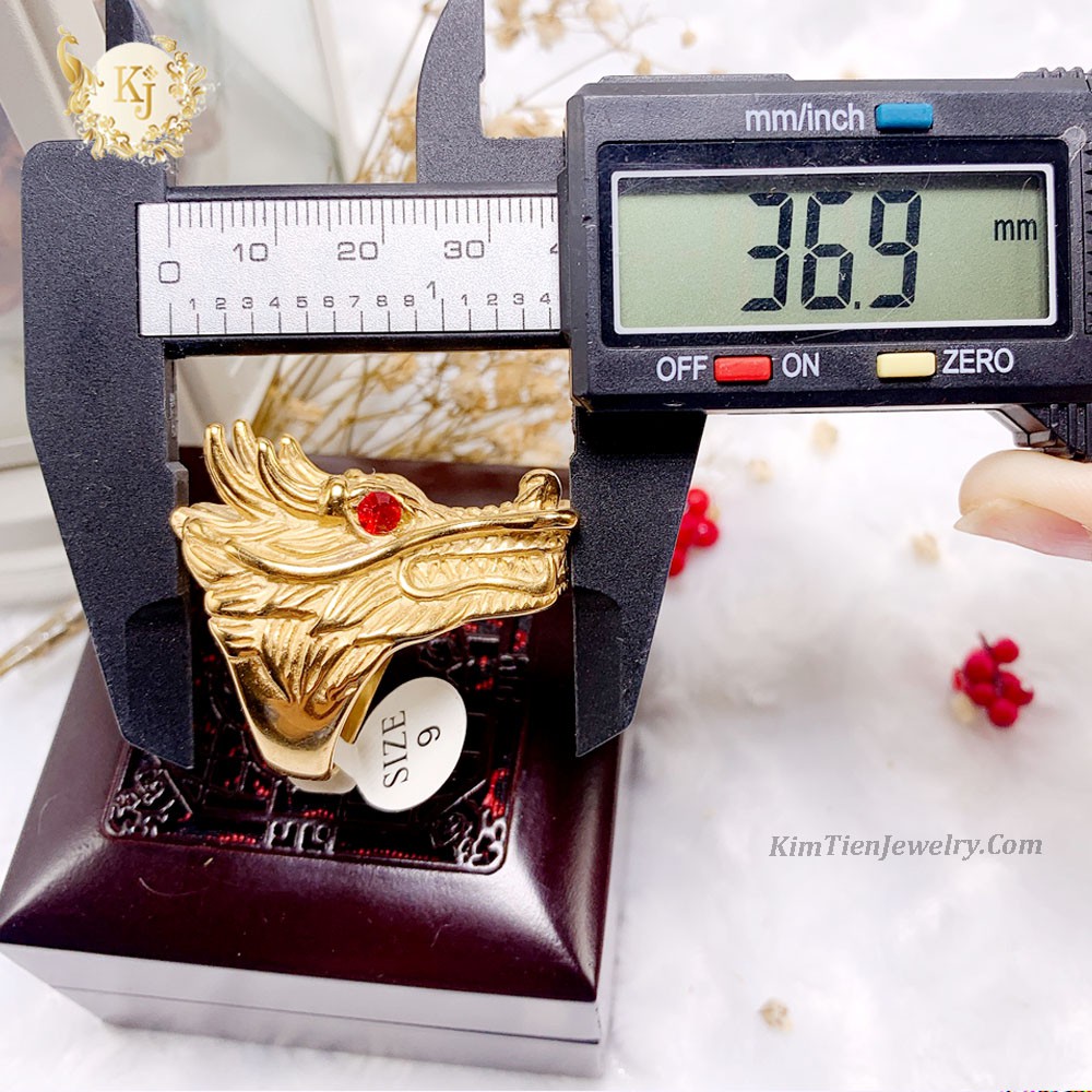 Nhẫn Nam Rồng Mạ Vàng 24K - Không Đen - Không Dị Ứng