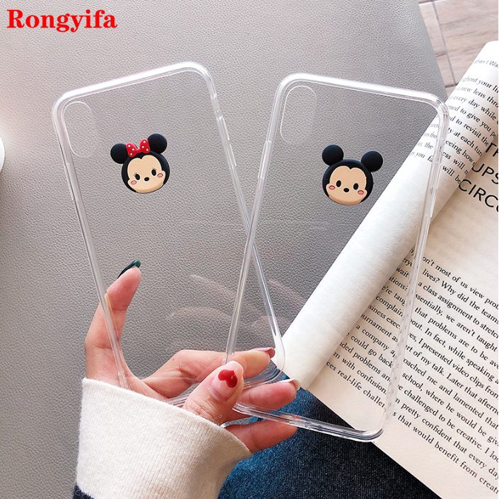 OPPO Realme X2 2 F11 Pro U1 A1K K3 F9 F7 F1S Find X A37 A33 Neo 9 7 Phone Case Mickey Minnie Cartoon Cute Transparent Clear Soft TPU Case Cover