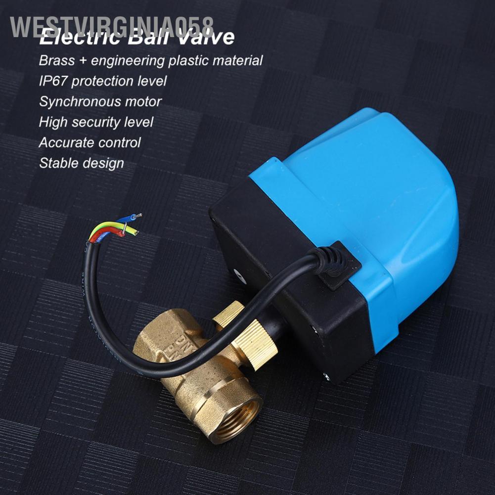 Có thể bán buôn Van bi điện 2 chiều 3 dây điều khiển Bảo vệ IP54 Động cơ đồng bộ Blue AC220V Hàng giao ngay Westvirginia058