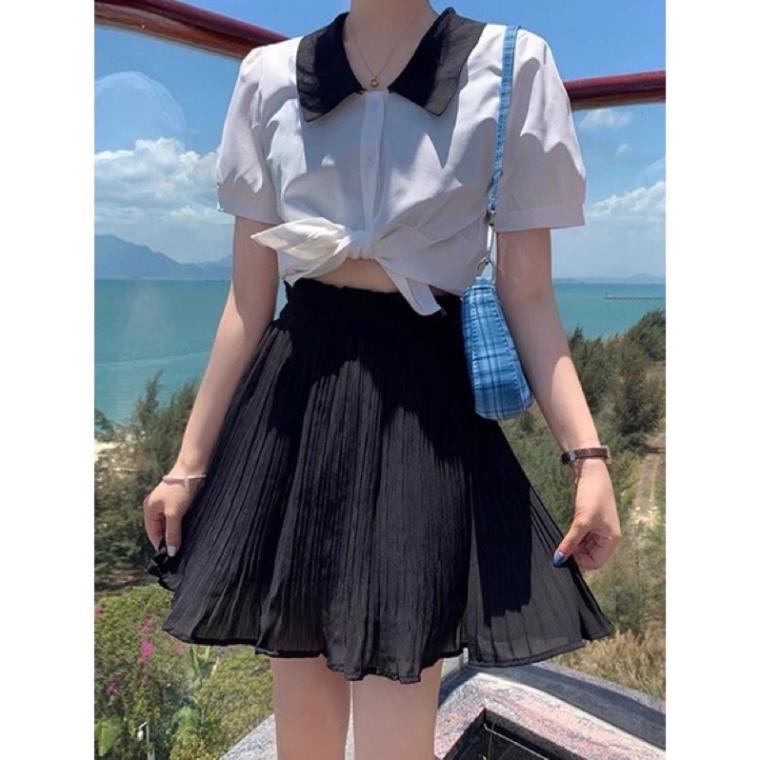 🌱 Chân váy xếp ly lưng chun có lót trong - Chân váy xoè nhẹ dập ly ulzzang 🌱
