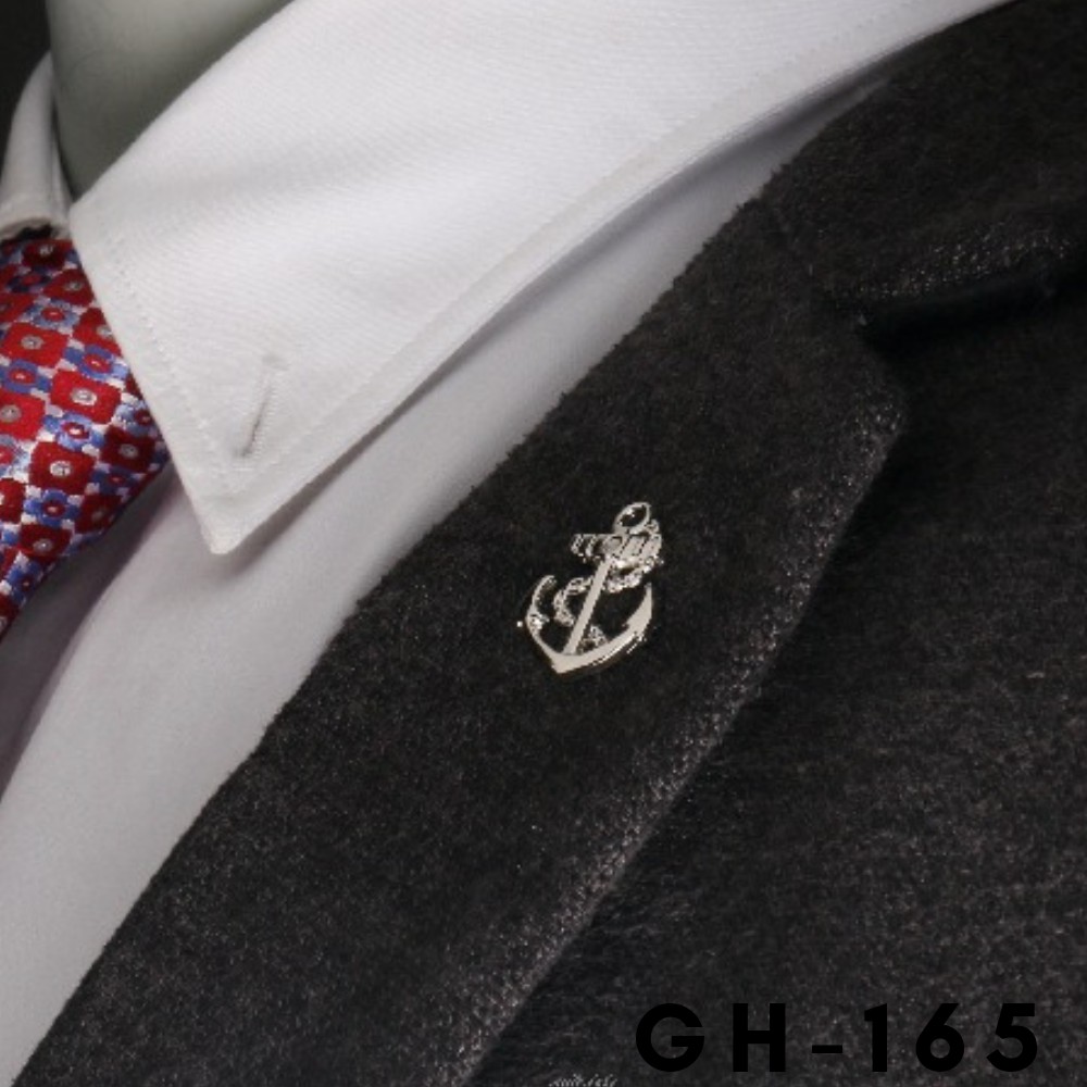 Ghim cài áo Vest nam Lapel Pin thời trang hình chiếc mỏ neo mini GH-165 {Phụ kiện Vest nam - AdamZone}