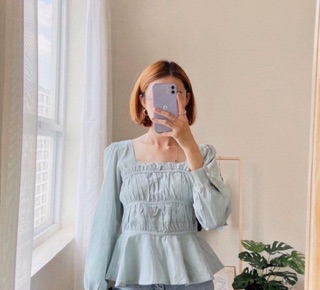 Áo peplum mint