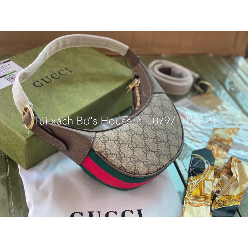 TÚI XÁCH G.C OPHIDIA DÁNG KẸP NÁCH - TẶNG KHĂN LỤA