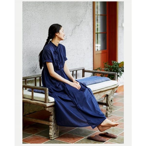 Váy đầm nữ Linen thiết kế buộc vạt chéo Gemmi fashion, DK8382