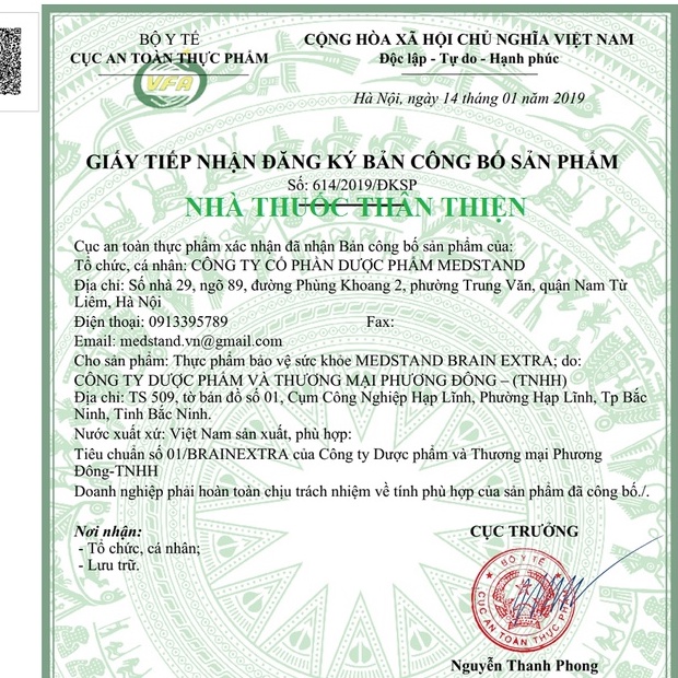 MEDSTAND BRAIN EXTRA – Hỗ trợ hoạt huyết, tăng cường tuần hoàn não, cải thiện di chứng sau tai biến mạch máu não (60V)