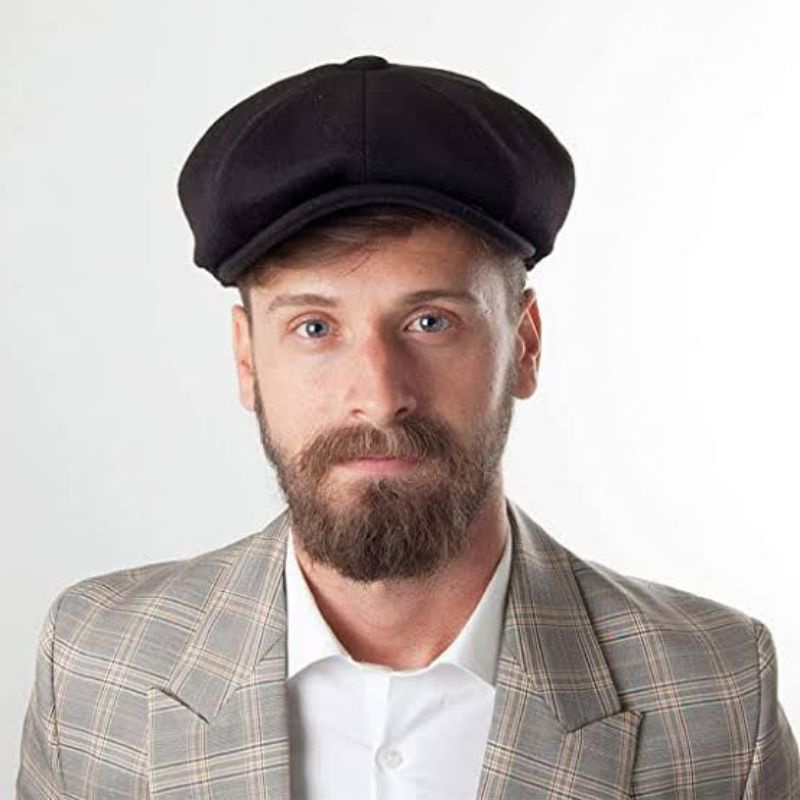 Mũ Beret Màu Đen Trơn Thời Trang Cho Nam Nữ Newsboy / Newsboy Cap / TB16 Mũ / Mũ Đỉnh Cao Cho Thú Cưng