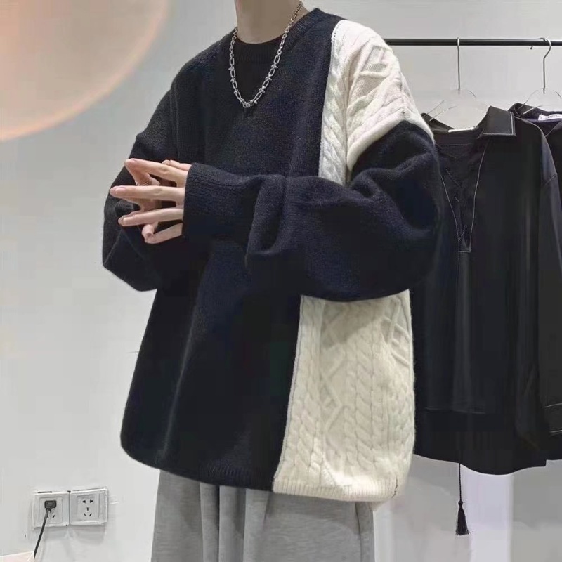 Áo sweater cổ tròn tay dài dệt kim thời trang thu đông trẻ trung dành cho nam