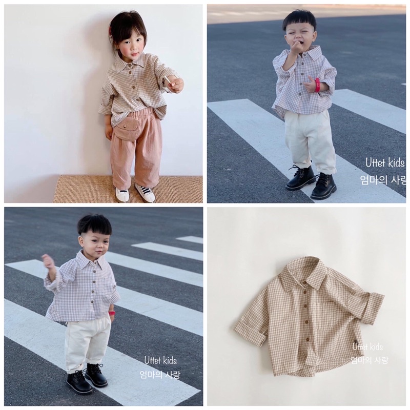[Ảnh thật] SƠ MI CARO AD 083 PHÙ HỢP CHO BÉ TRAI VÀ BÉ GÁI TỪ 1-5 TUỔI SIZE 80 ĐẾN 120