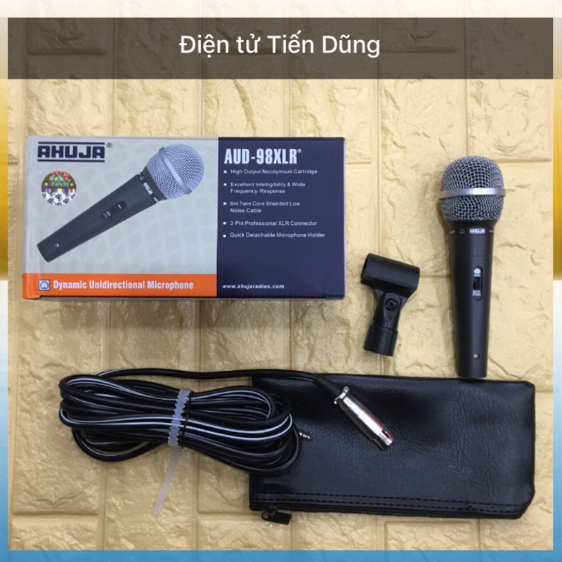 Mic karaoke AHUFA 98XLR loại có dây dùng cho gia đình hoặc phòng hát