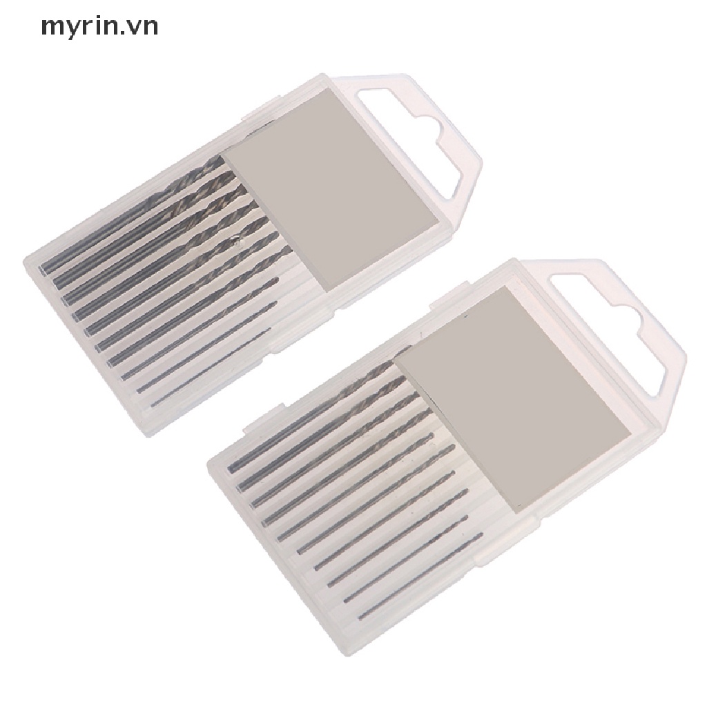 Hộp 10 Mũi Khoan Xoắn Mini HSS 0.8mm-3.0mm Chất Lượng Cao
