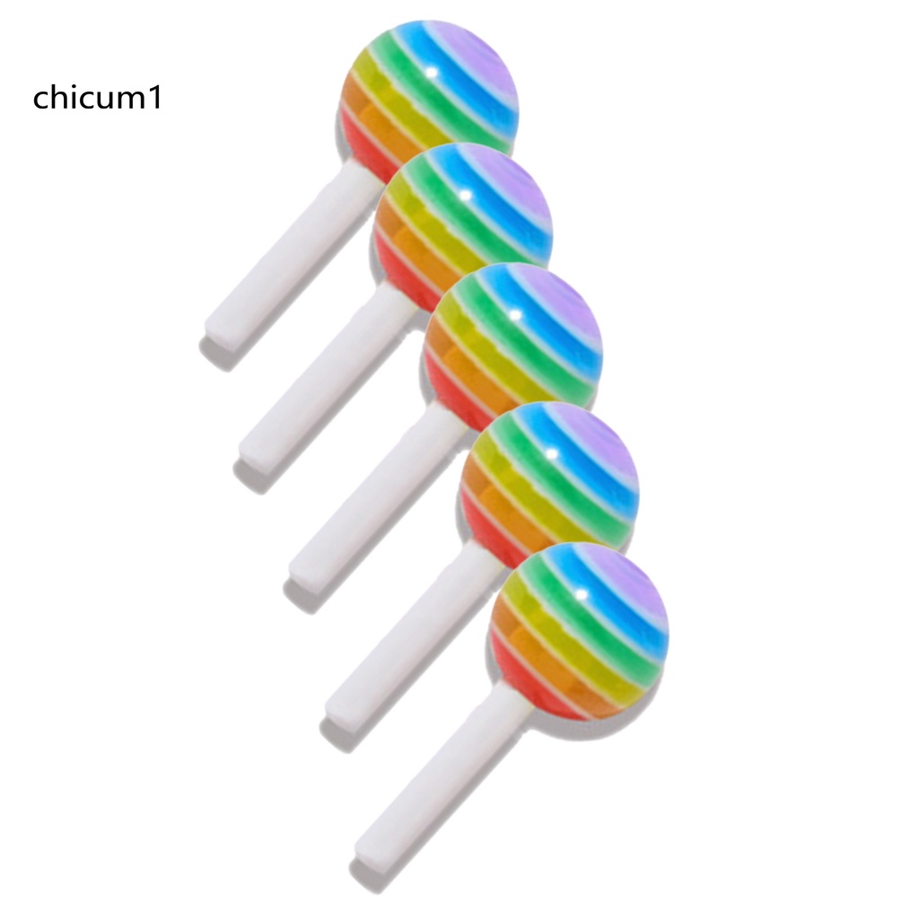 [Hàng mới về] 5 Phụ kiện trang trí móng tay hình kẹo mút 3d dễ thương