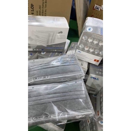 Khẩu trang y tế kháng khuẩn 4 lớp Phương Nam Anh Hộp 50 cái (Màu xám)