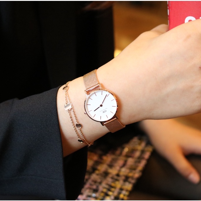 Đồng hồ nữ daniel wellington classic petite dây kim loại dw chính hãng fullbox check code