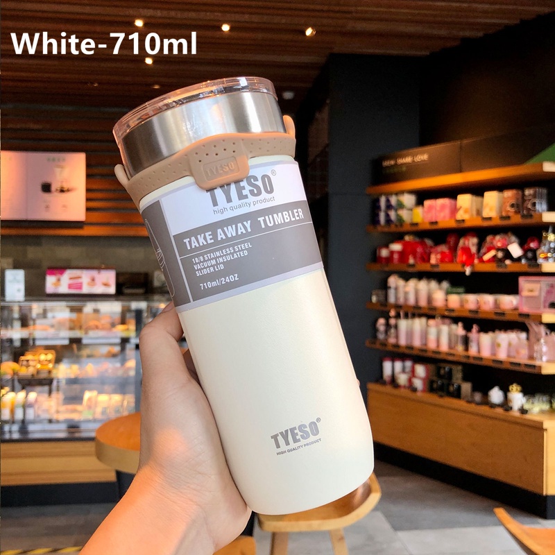 Ly giữ nhiệt Cốc giữ nhiệt Tyeso, Bình nước giữ nhiệt bằng thép không gỉ Tyeso 710ml ly giữ nhiệt  inox 304 tặng ống hút