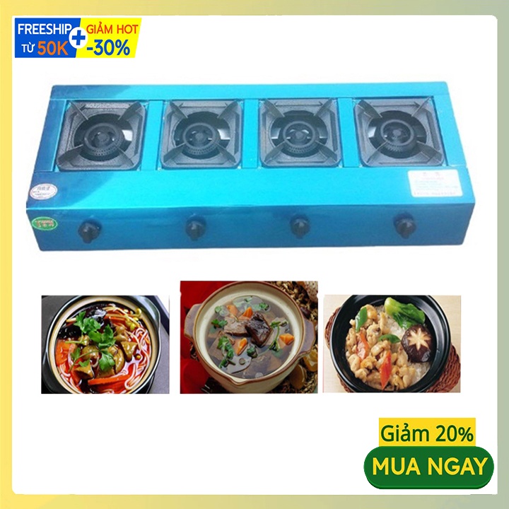 Bếp gas nấu mì cay 4 họng, 4 cửa